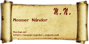 Mosser Nándor névjegykártya