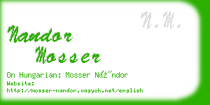nandor mosser business card